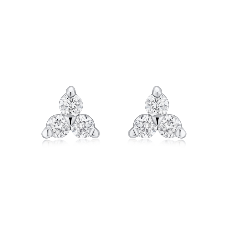 Mini Heirlooms Trefoil Diamond Earrings