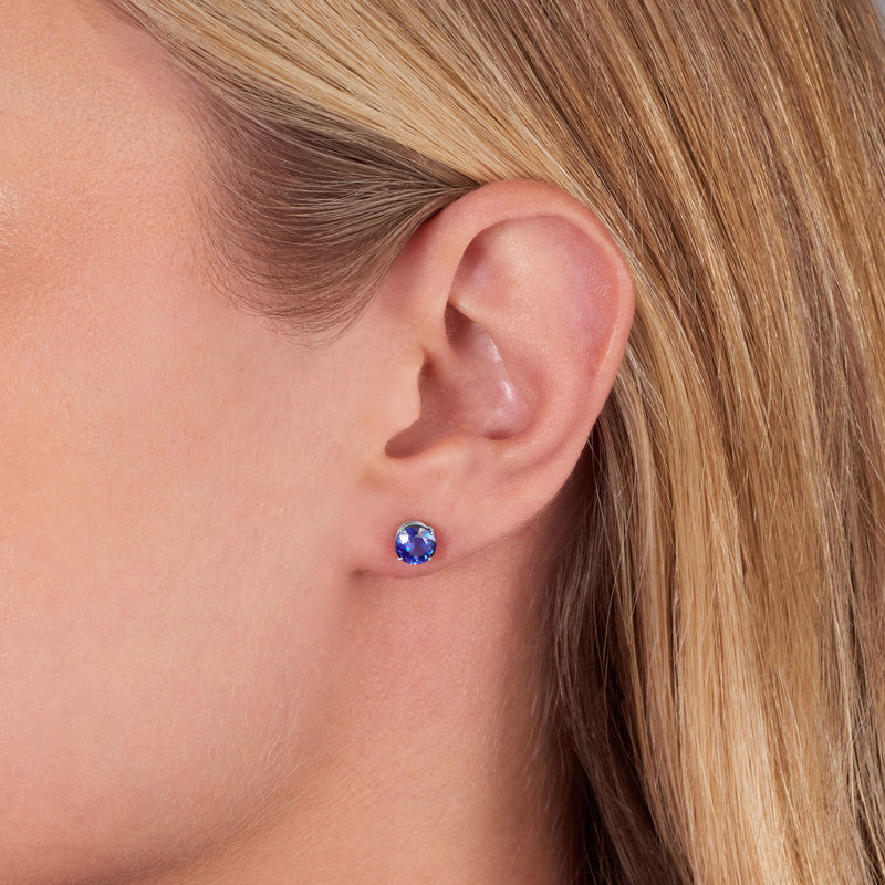 2.16cts Blue Sapphire Stud Earrings