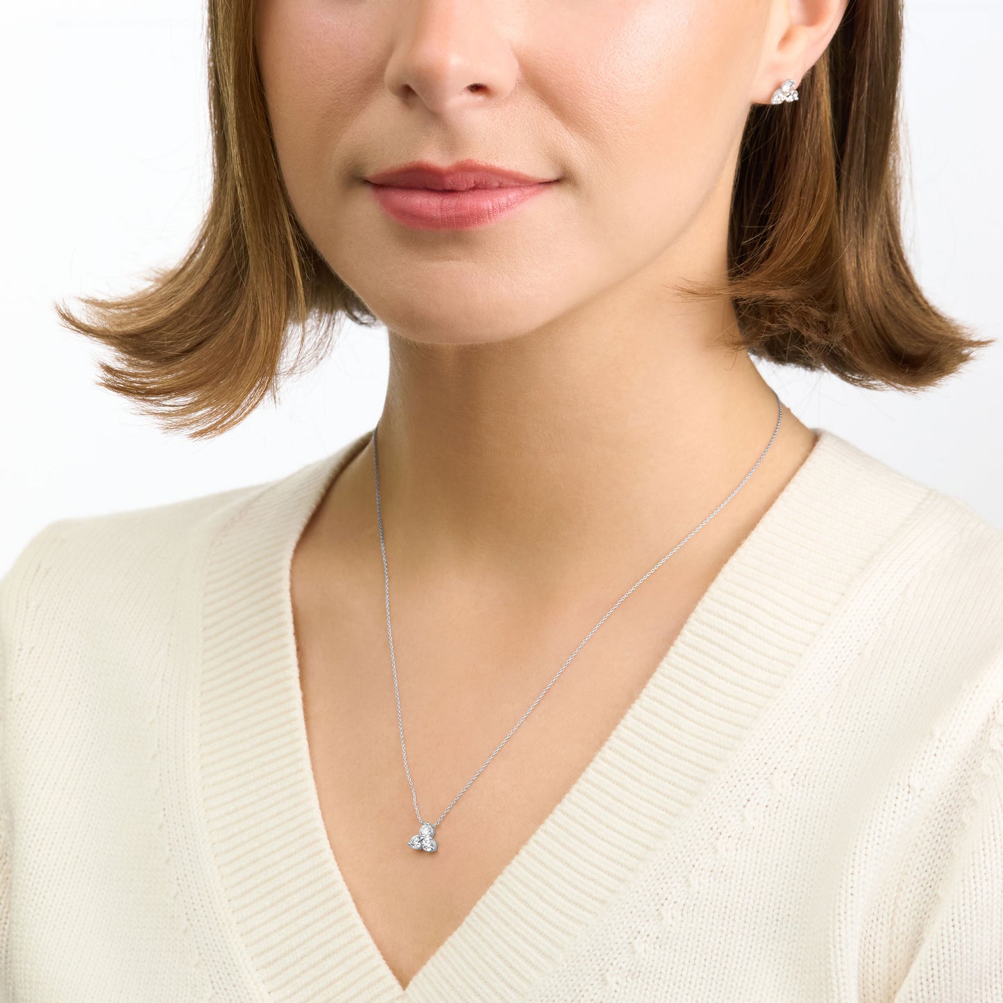 Trefoil 0.65ct Diamond Pendant