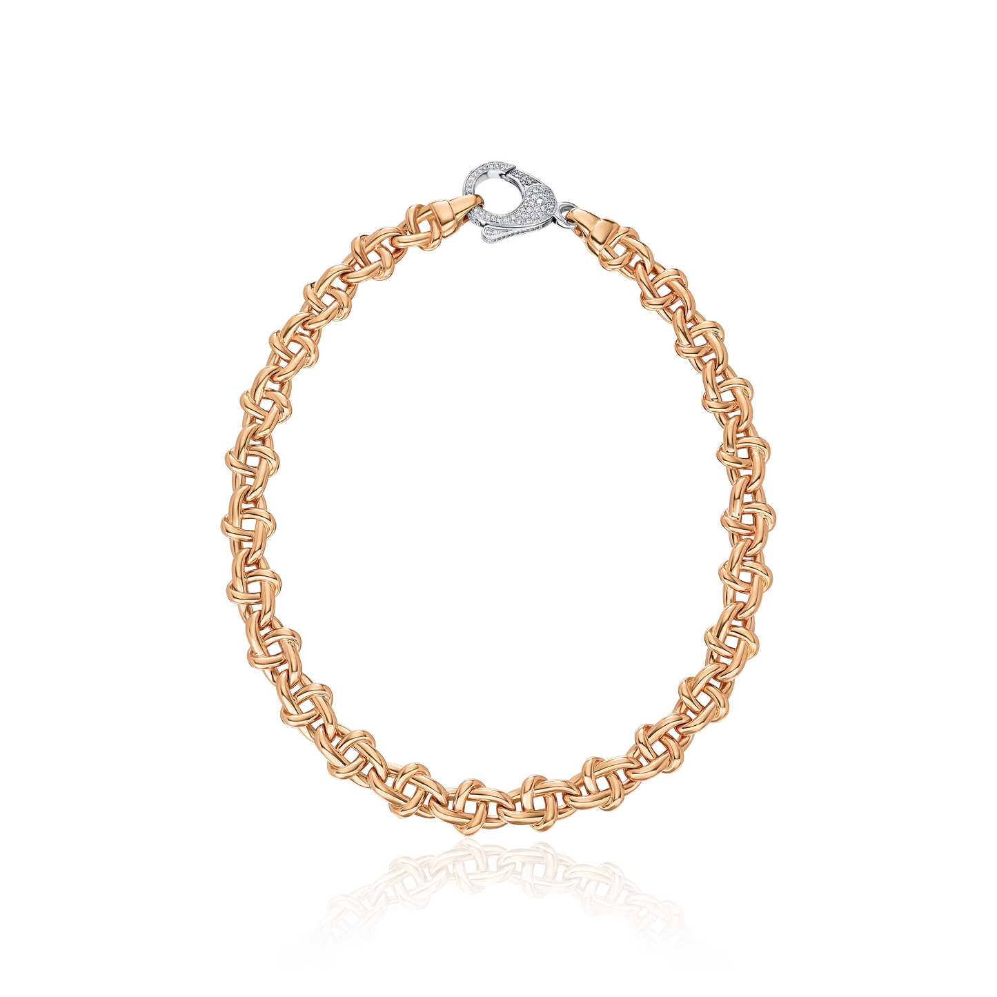 Infinity Collection 18ct Rose Gold Diamond Set Necklace