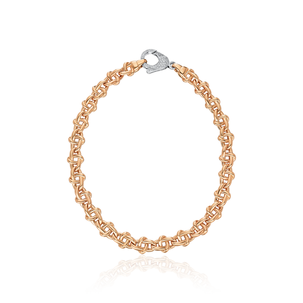Infinity 18ct Rose Gold Diamond Set Necklace