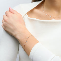 18ct Rose Gold Spectacle Set Diamond Bracelet
