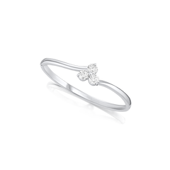 Trefoil Collection 3.01cts Diamond Platinum Bangle