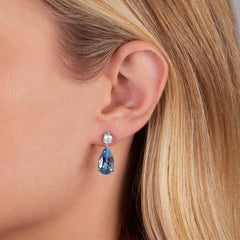 7.97cts Aquamarine and Diamond Drop Earrings