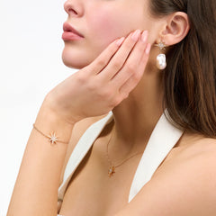 Sienna 18ct Rose Gold Pearl Drop Diamond Earrings