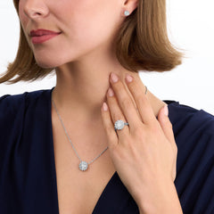 1.51ct Round Brilliant Cut Diamond Ravello Cluster Pendant