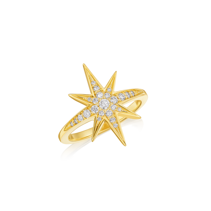 Sienna Collection 18ct Yellow Gold Diamond Set Star Ring
