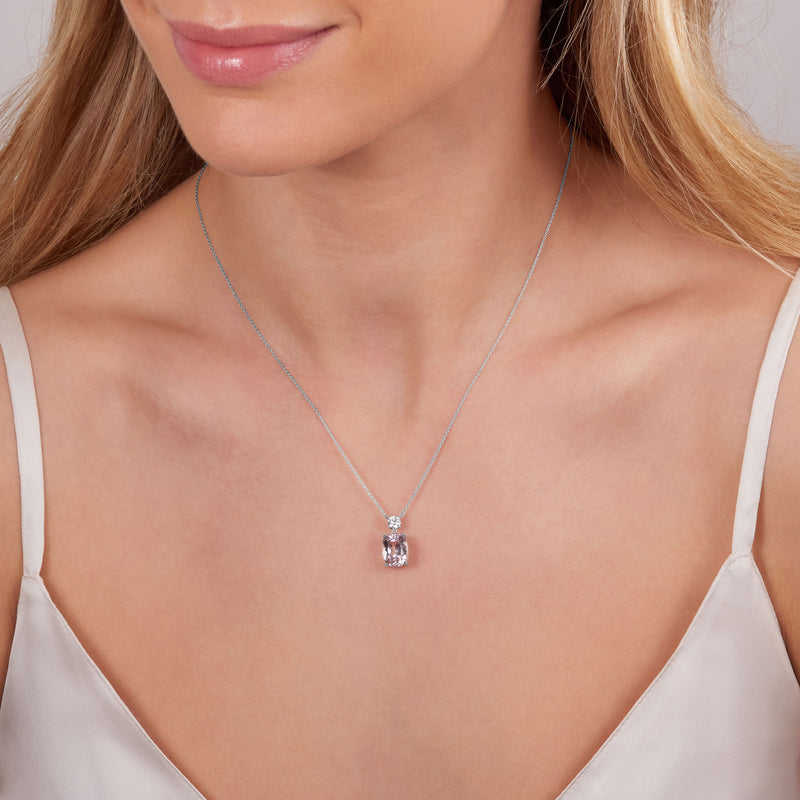 3.73cts Morganite and Diamond Pendant