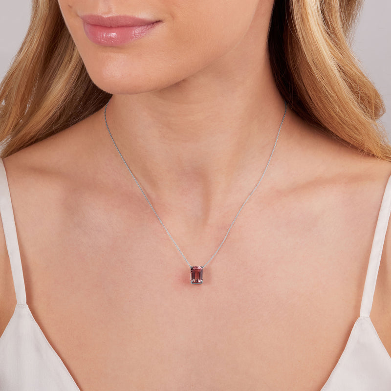 5.38cts Octagon Pink Bi-Colour Watermelon Tourmaline Pendant