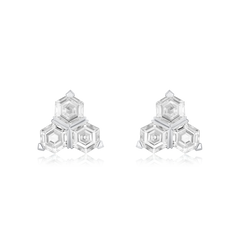 Trefoil 2.46cts Hexagonal Cut Diamond Earrings