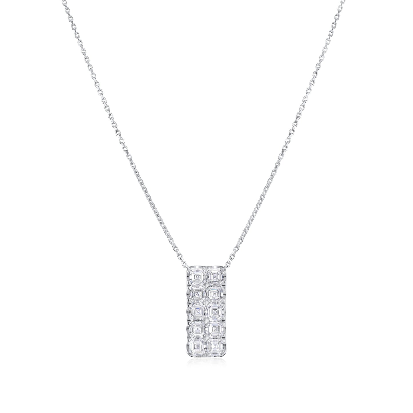 5.17cts Ice Cube Diamond-Set Platinum Pendant