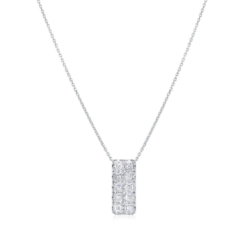 5.17cts Ice Cube Diamond-Set Platinum Pendant