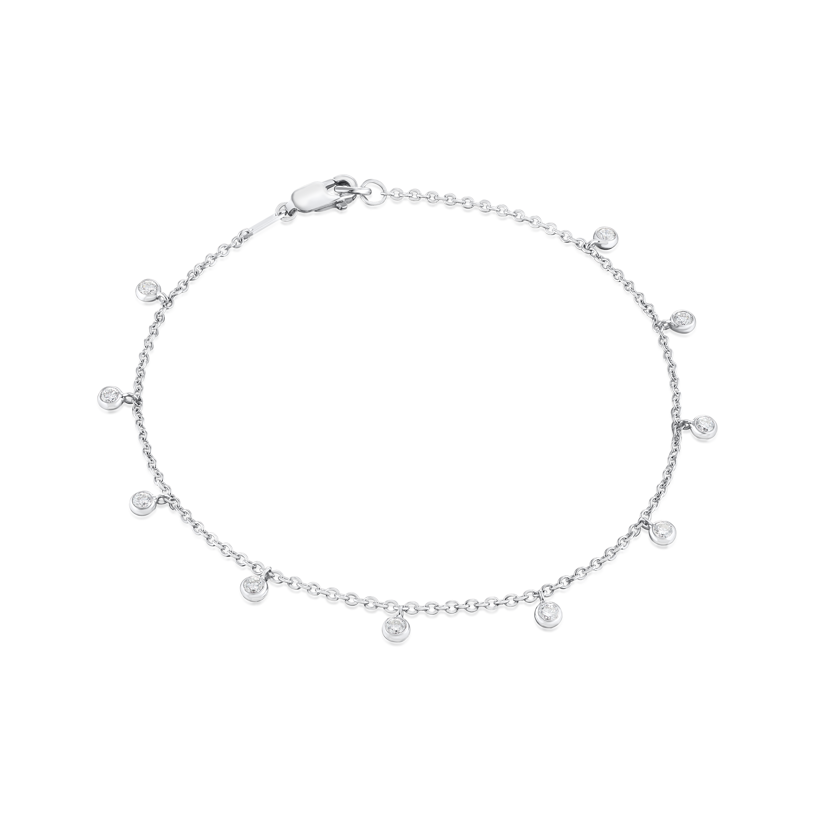 18ct White Gold Spectacle Set Diamond Bracelet
