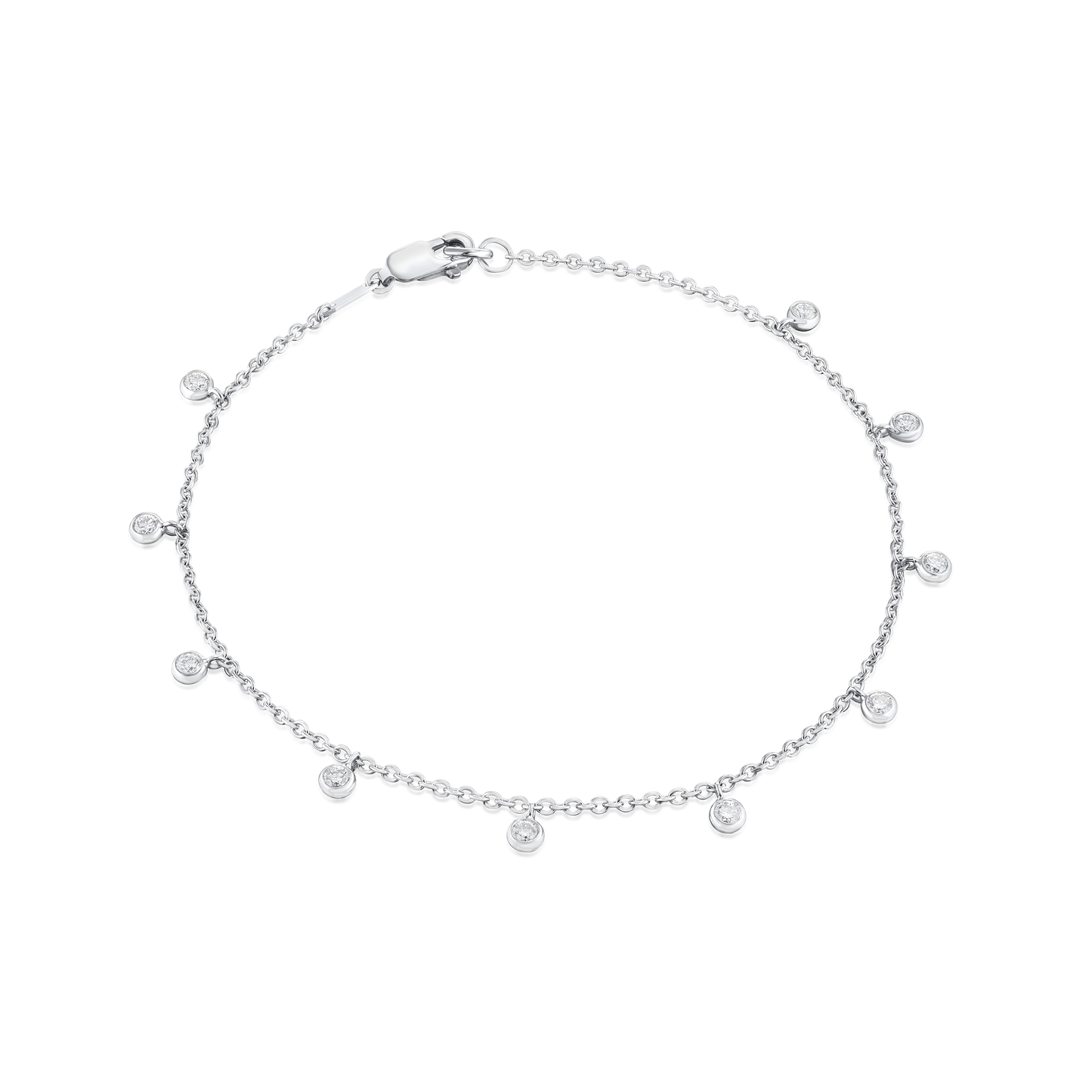 18ct White Gold Spectacle Set Diamond Bracelet