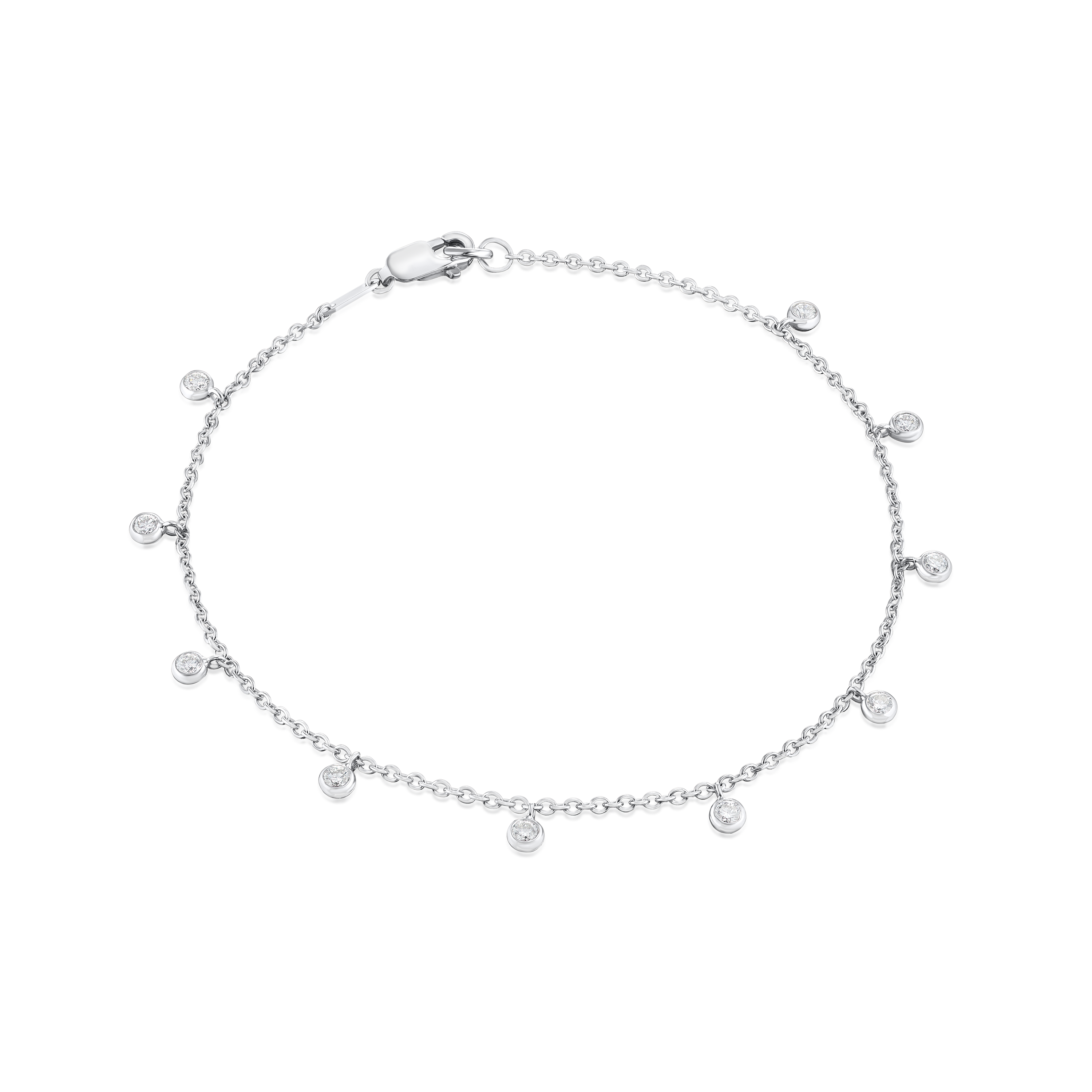 18ct White Gold Spectacle Set Diamond Bracelet