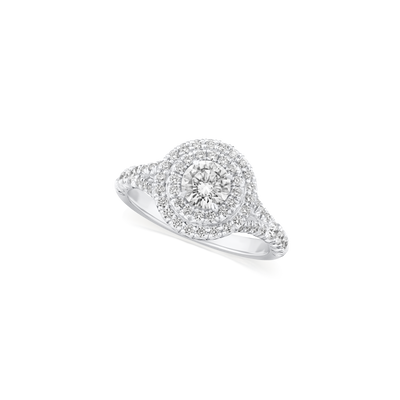 Double Halo Diamond Ring