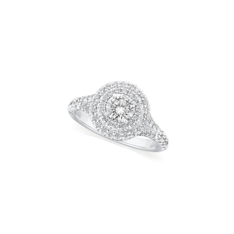 Double Halo Diamond Ring