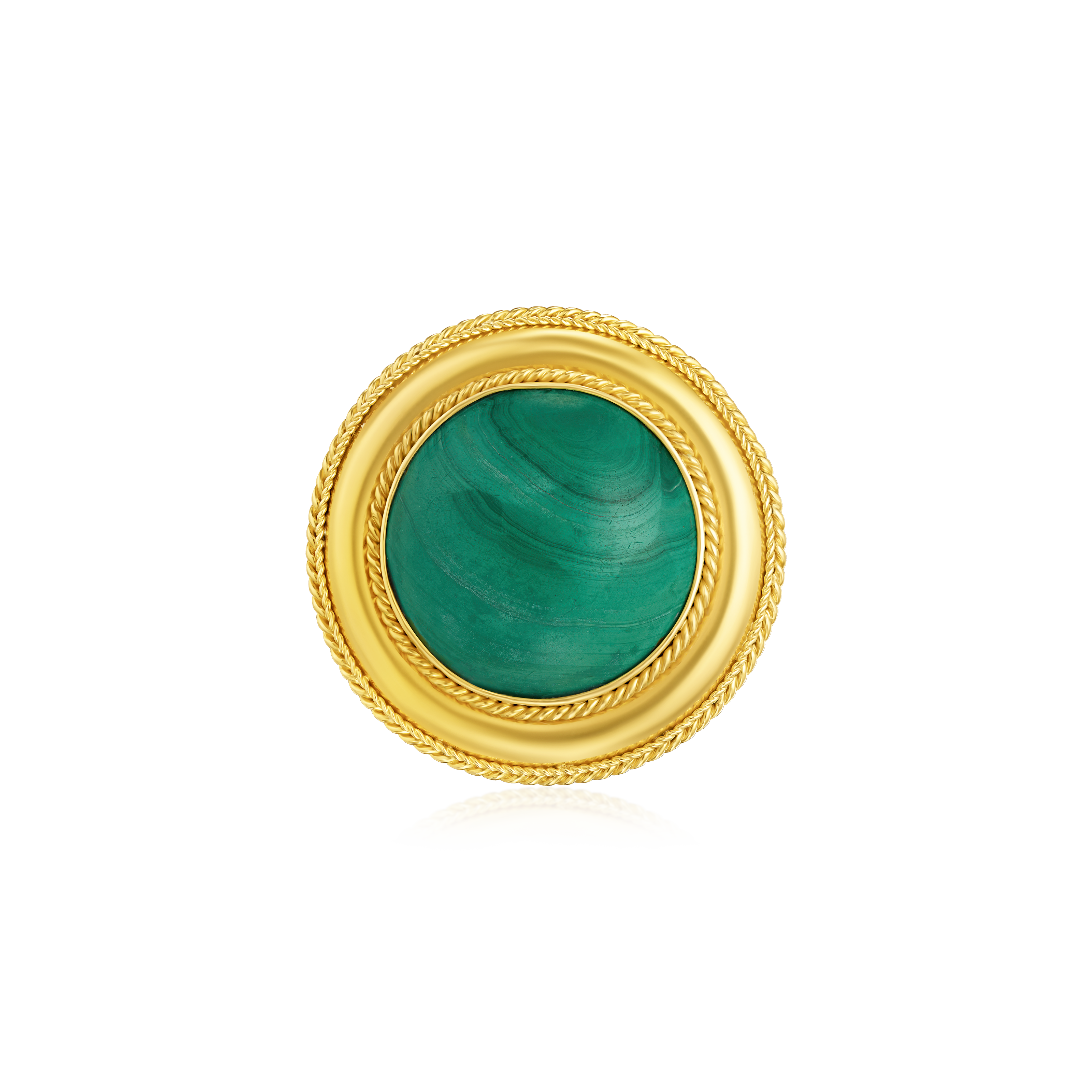 Gold and Malachite Brooch