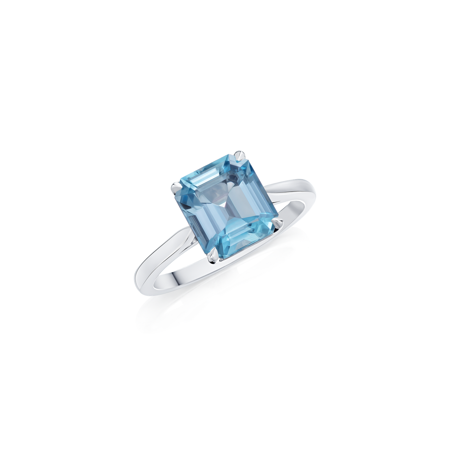 2.56cts Aquamarine Solitaire Platinum Ring