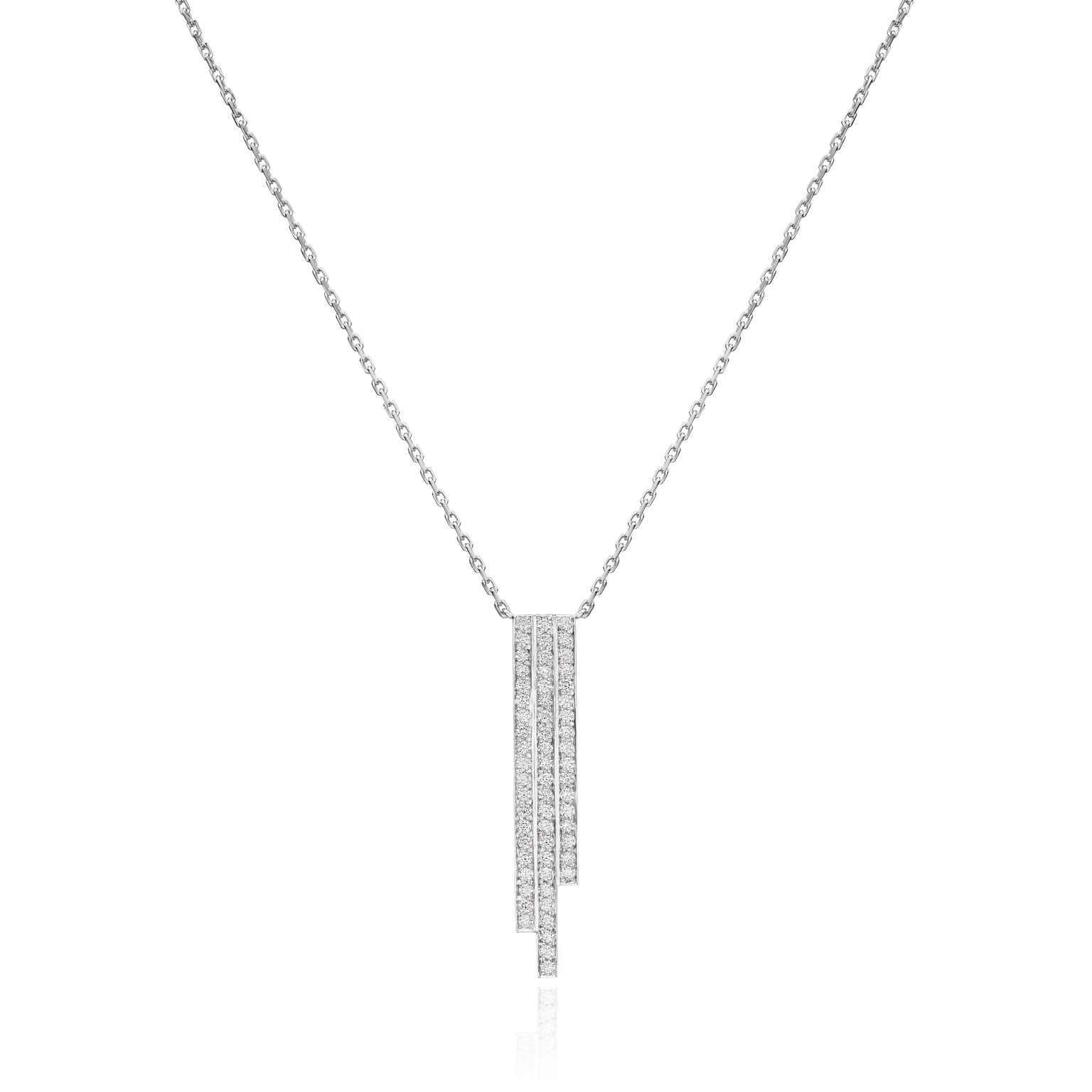 Skyline Collection Three Row Platinum Pendant