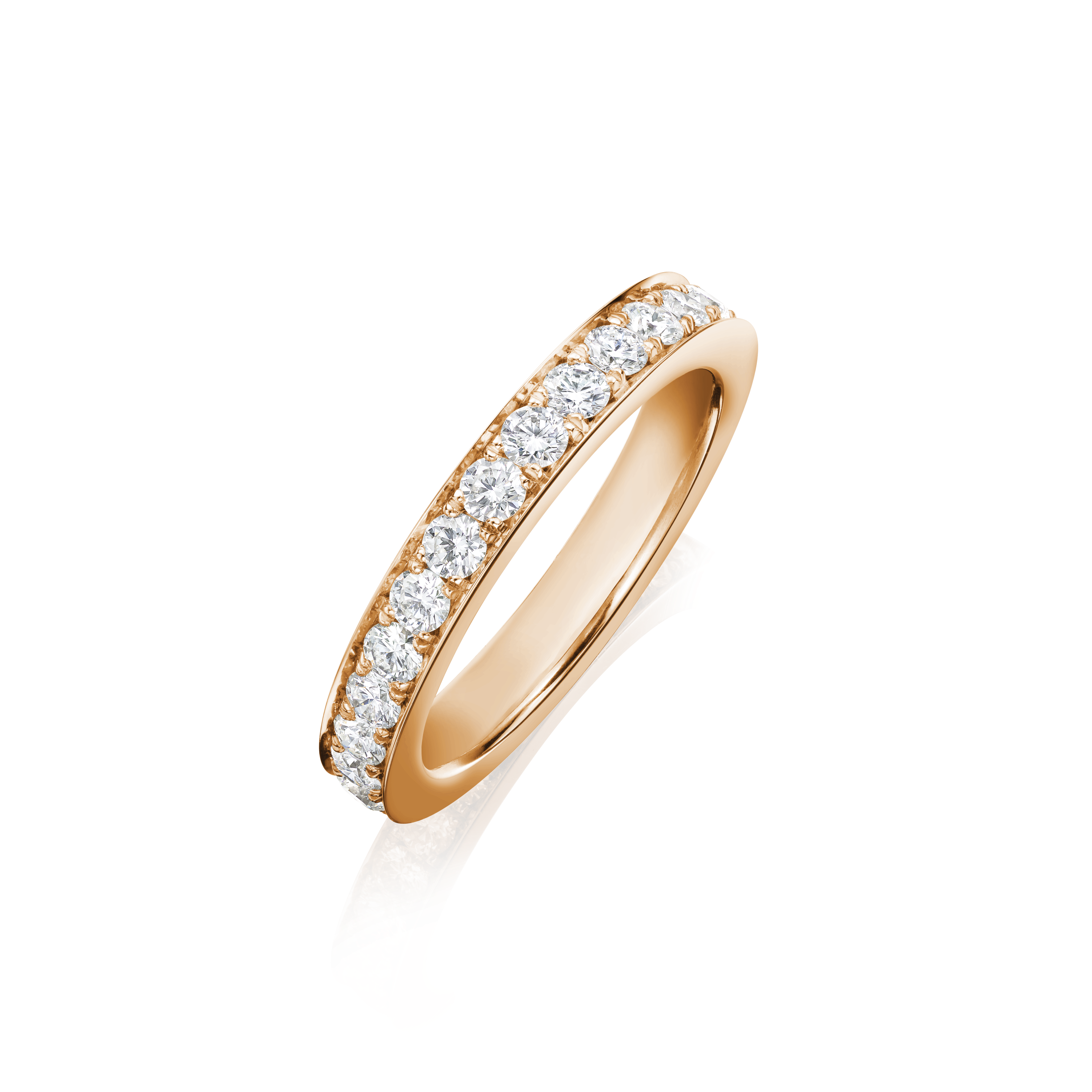 Skyline 18ct Rose Gold Diamond Set Half Eternity Ring, 3mm