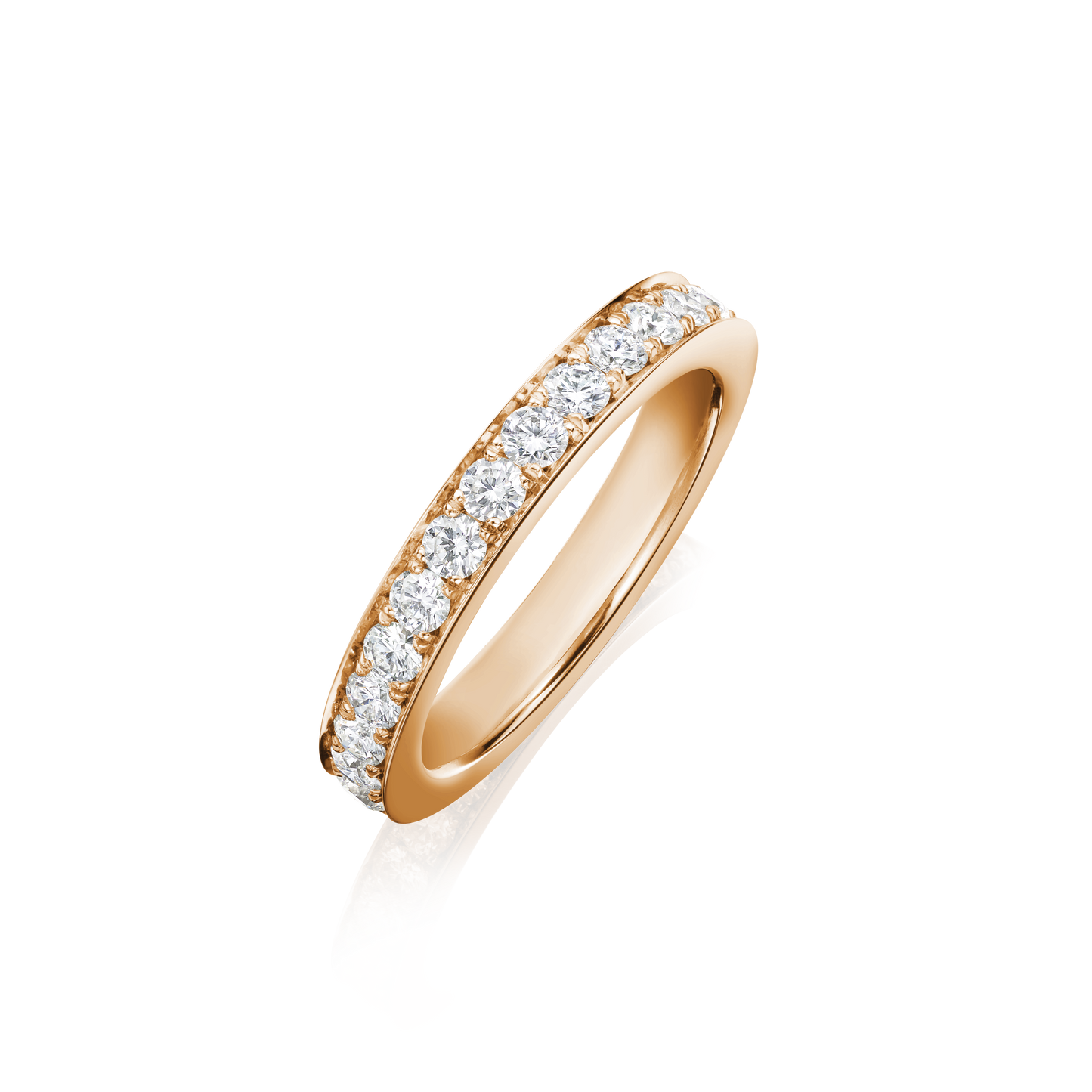 Skyline 18ct Rose Gold Diamond Set Half Eternity Ring, 3mm