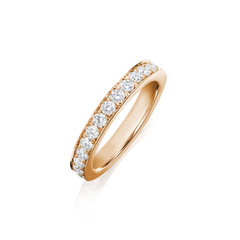 Skyline 18ct Rose Gold Diamond Set Half Eternity Ring, 3mm