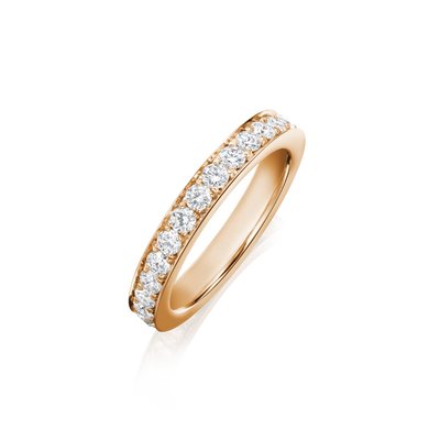 Skyline 18ct Rose Gold Diamond Set Half Eternity Ring, 3mm
