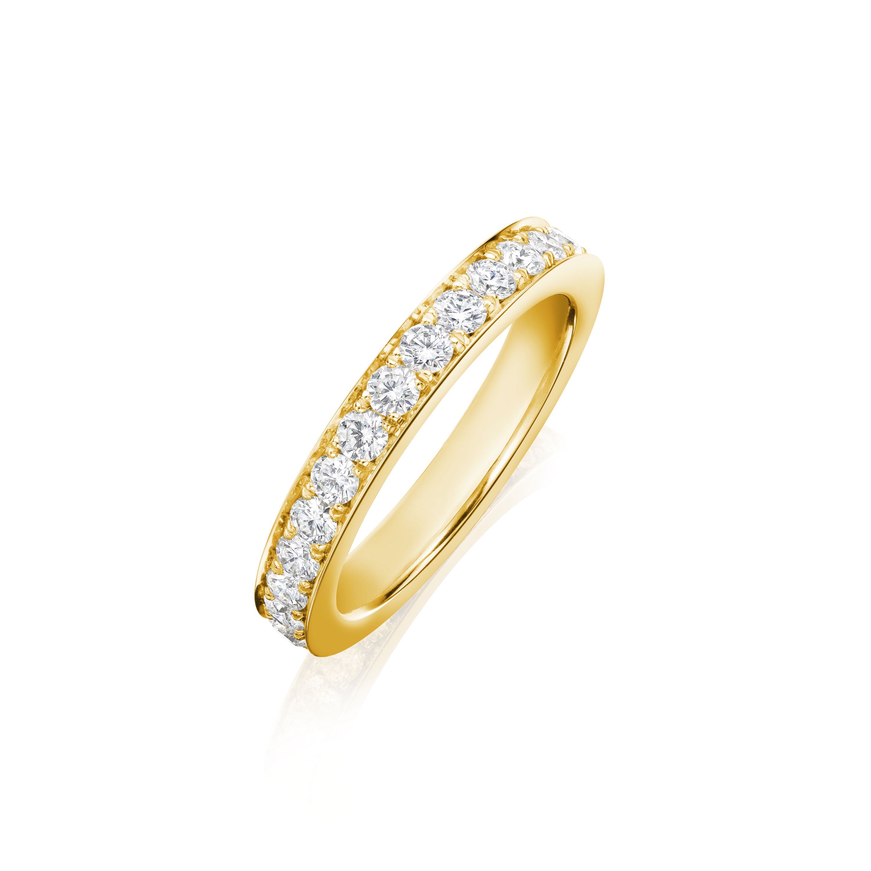 Skyline 18ct Yellow Gold Diamond Set Half Eternity Ring, 3mm