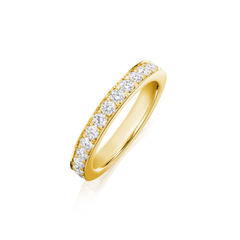 Skyline 18ct Yellow Gold Diamond Set Half Eternity Ring, 3mm