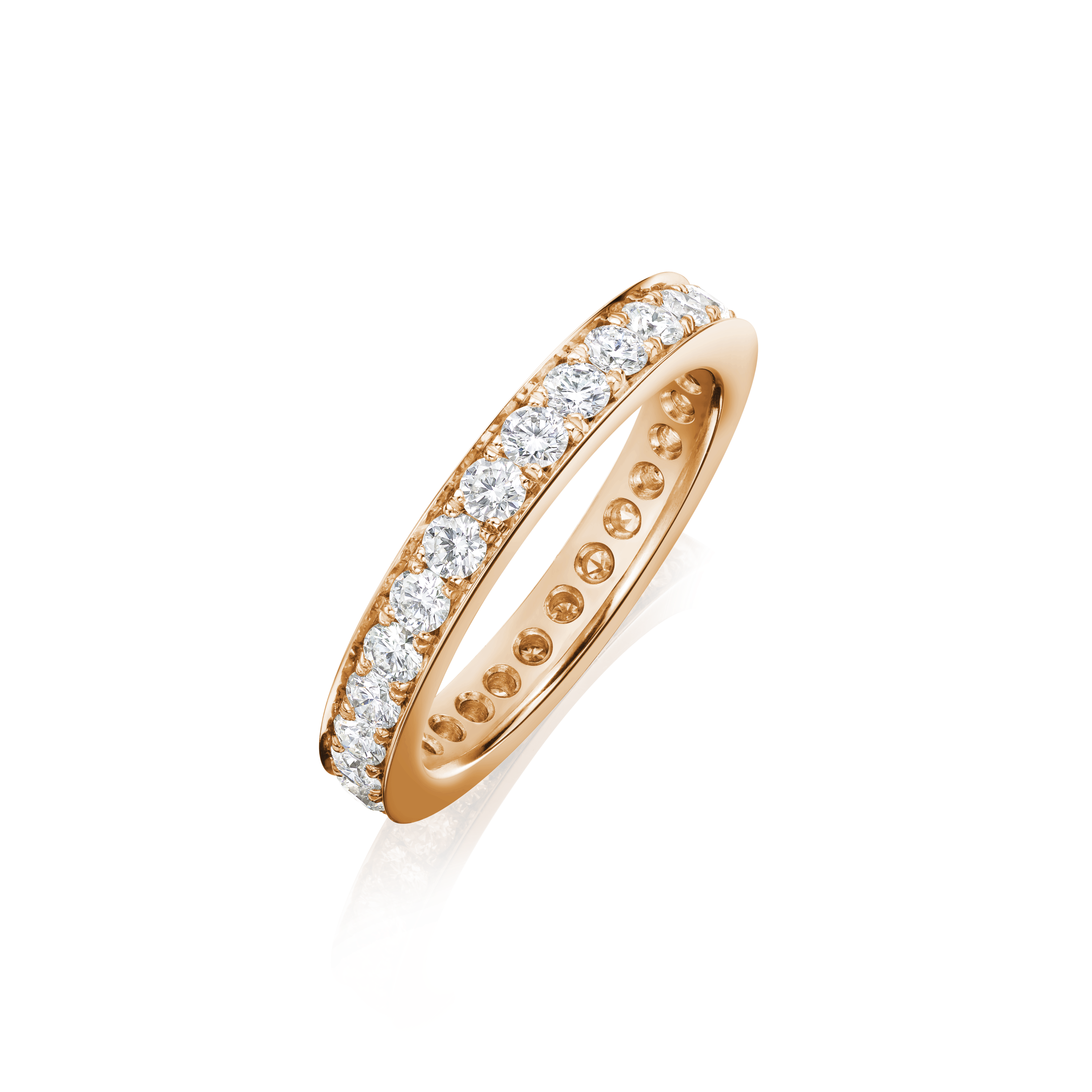 Skyline 18ct Rose Gold Diamond Set Full Eternity Ring, 3mm