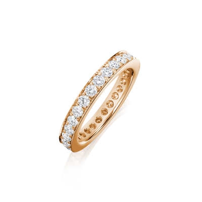 Skyline 18ct Rose Gold Diamond Set Full Eternity Ring, 3mm