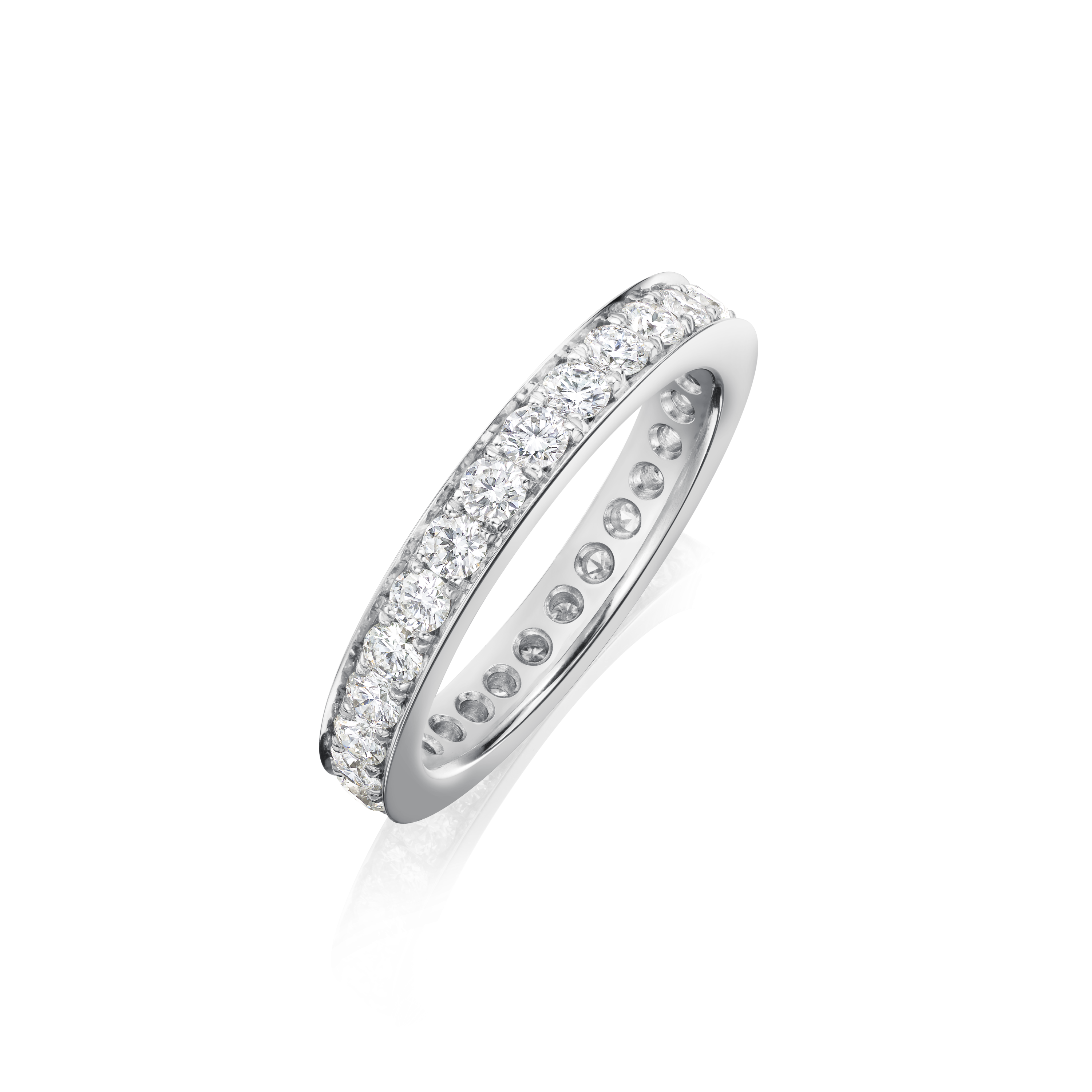Skyline Platinum Diamond Set Full Eternity Ring, 3mm