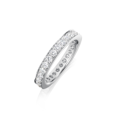 Skyline Platinum Diamond Set Full Eternity Ring, 3mm