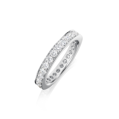 Skyline Platinum Diamond Set Full Eternity Ring, 3mm