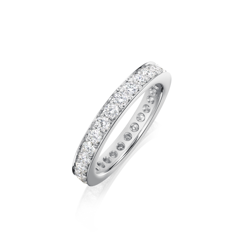 Skyline Platinum Diamond Set Full Eternity Ring, 3mm