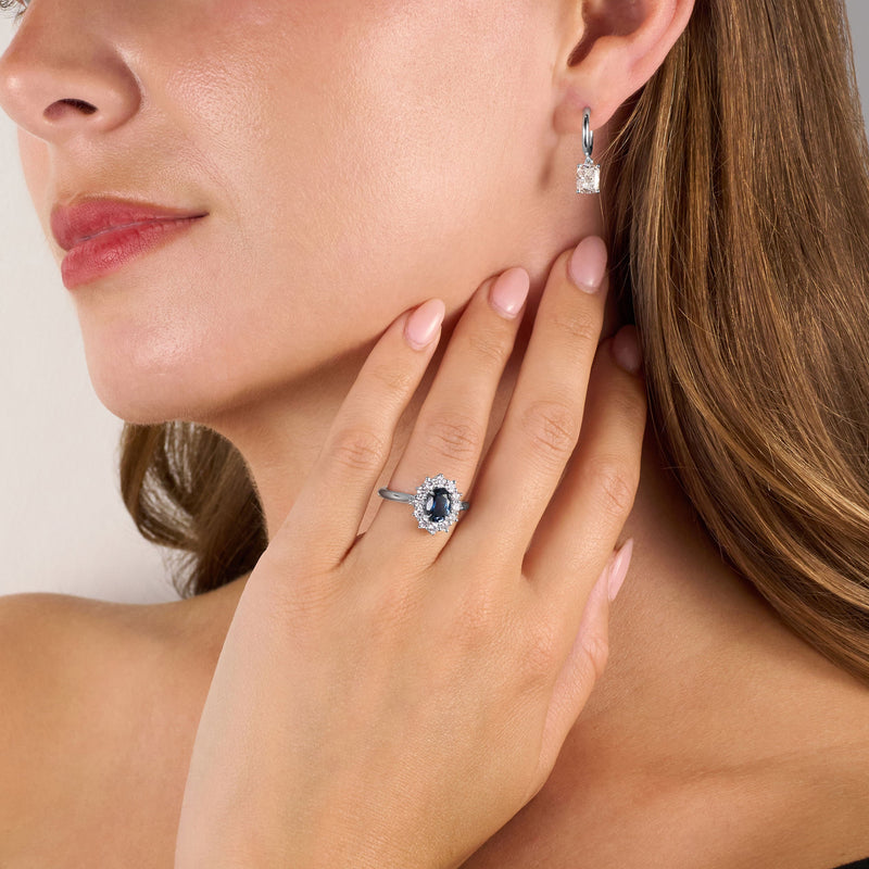 2.11ct Radiant Cut Diamond Drop Hoop Earrings