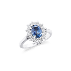 1.72cts Sapphire and Diamond Ravello Cluster Ring
