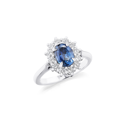 1.72cts Sapphire and Diamond Ravello Cluster Ring