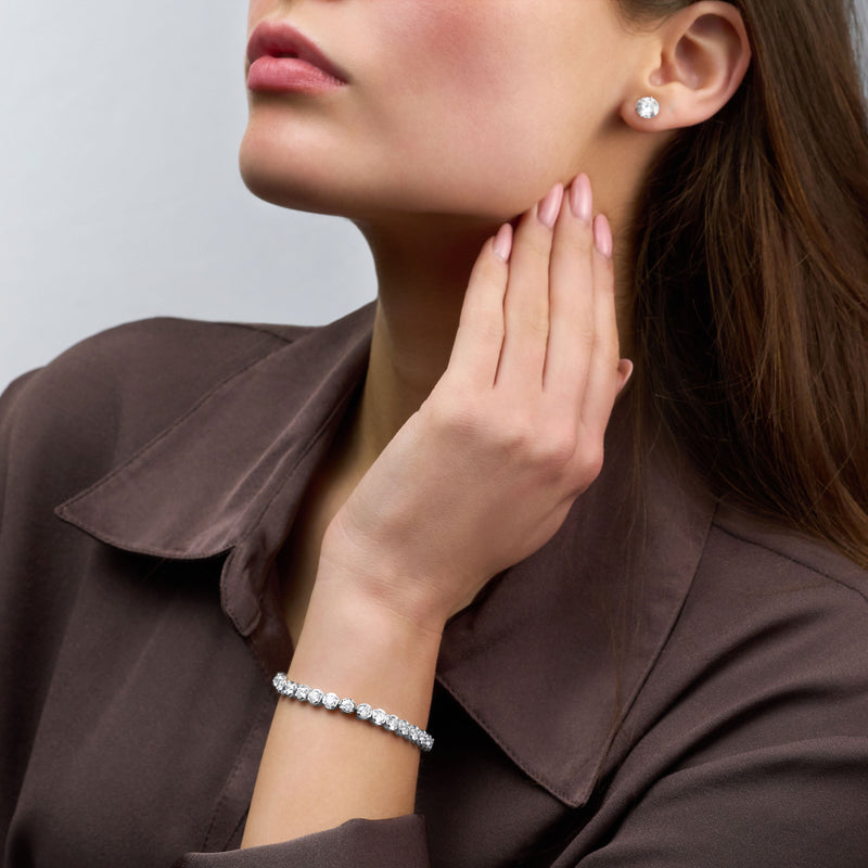 9.00ct Diamond Line Bracelet With Hidden Clasp
