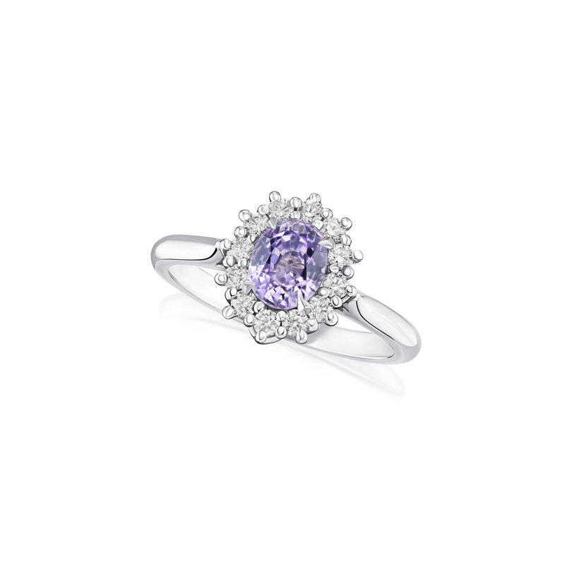 1.07cts Pink Sapphire and Diamond Cluster Ring