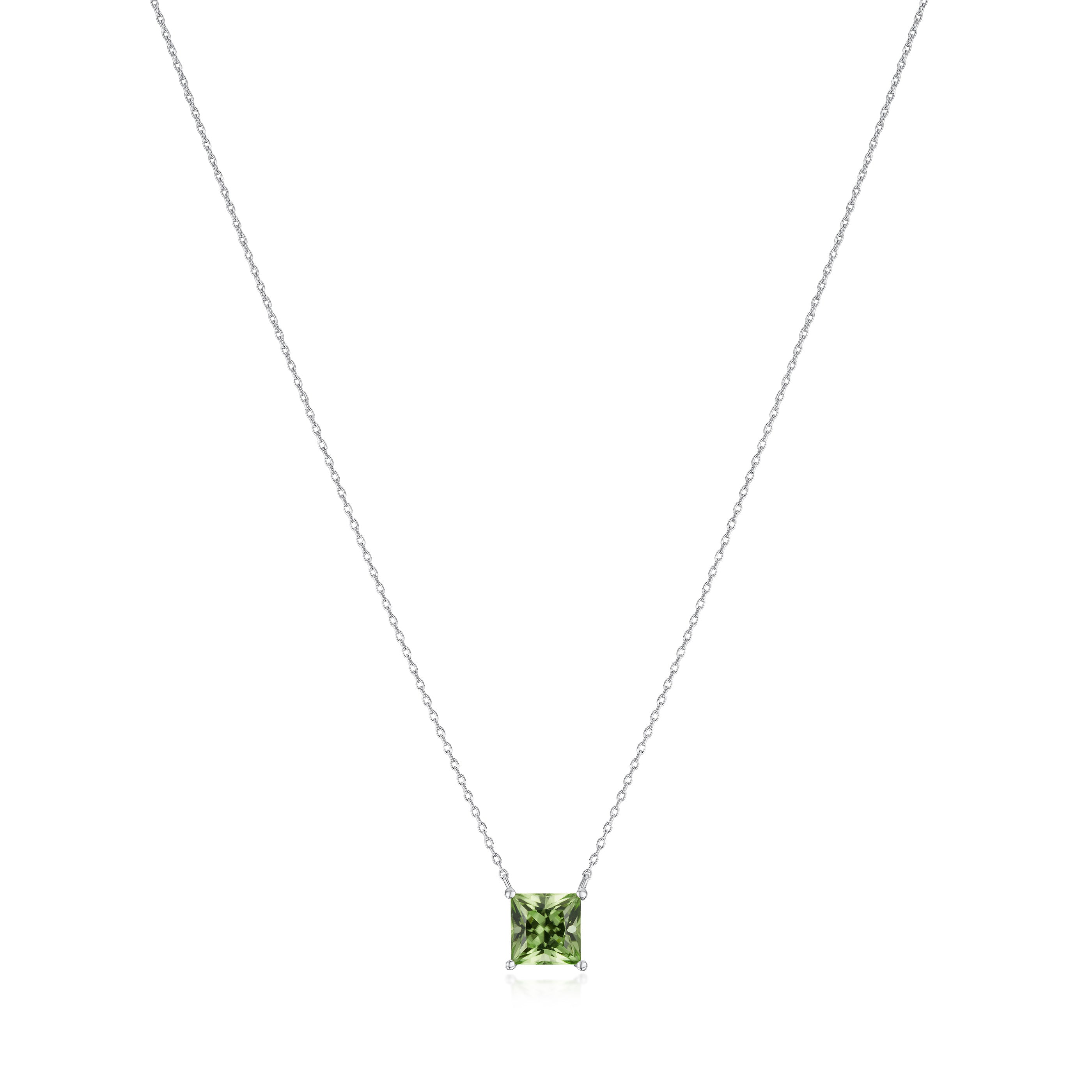 1.54cts Square Shape Peridot Pendant