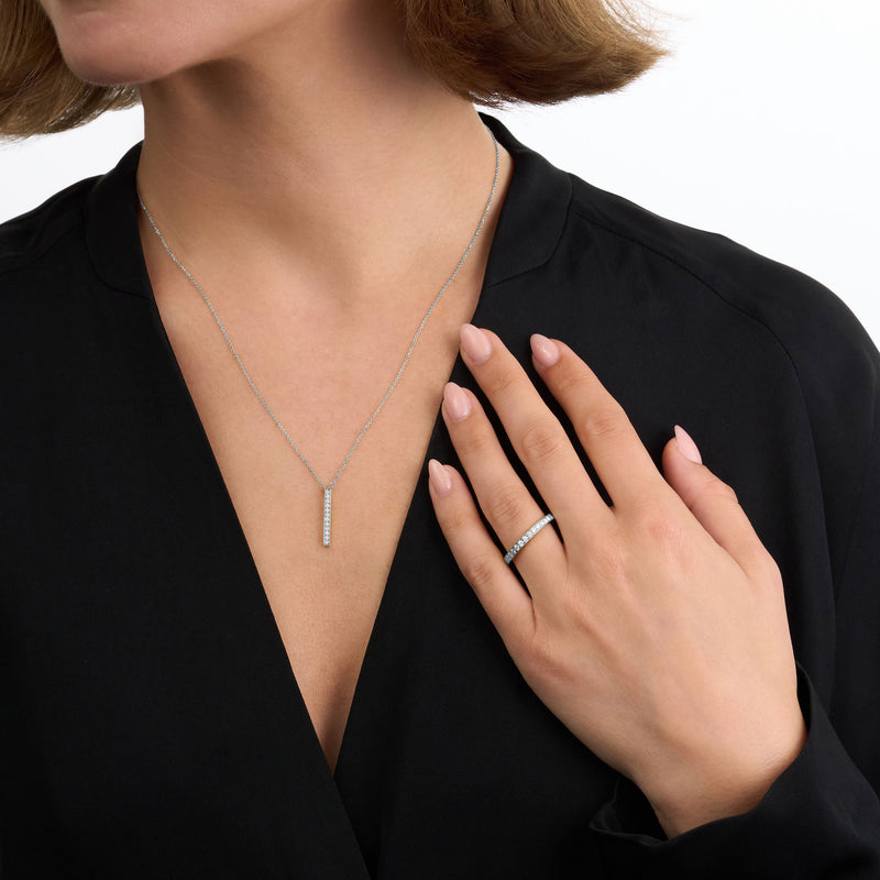 Skyline Platinum Diamond Set Half Eternity Ring, 2.5mm