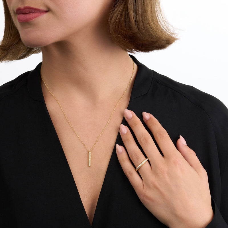 Skyline 18ct Yellow Gold Diamond Set Half Eternity Ring, 2.5mm