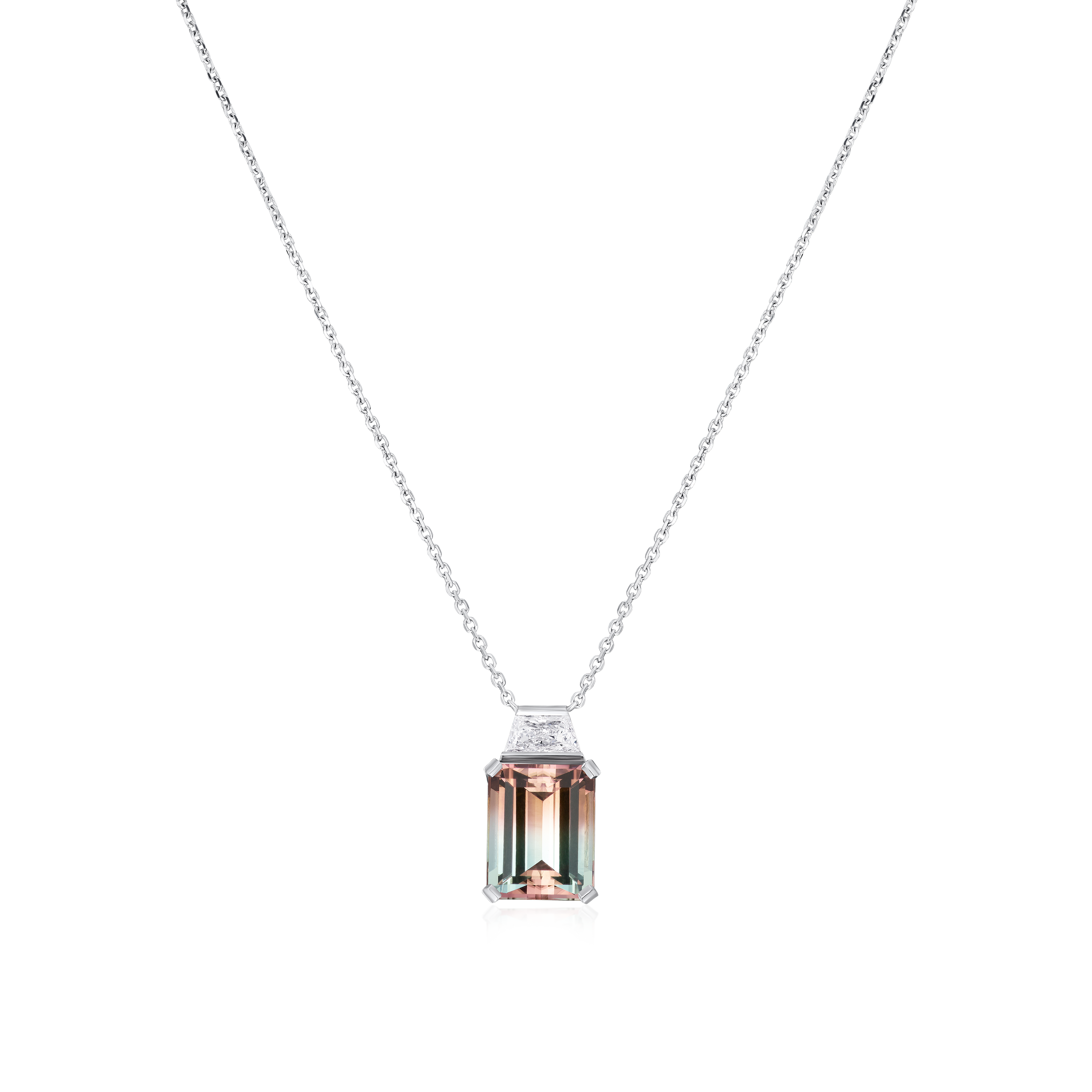 7.47cts Watermelon Tourmaline and Diamond Pendant