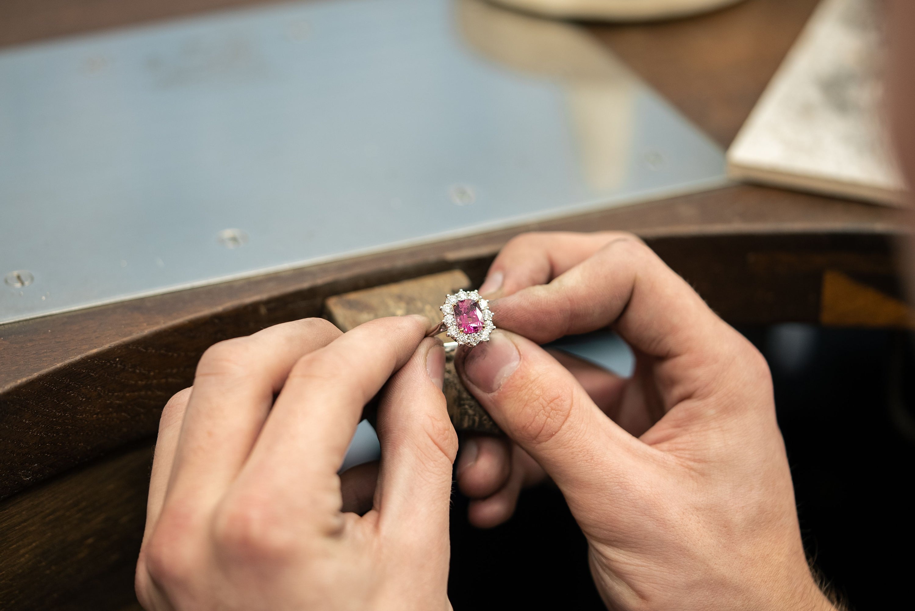 5.34cts Rhodolite Garnet and Diamond Ravello Ring