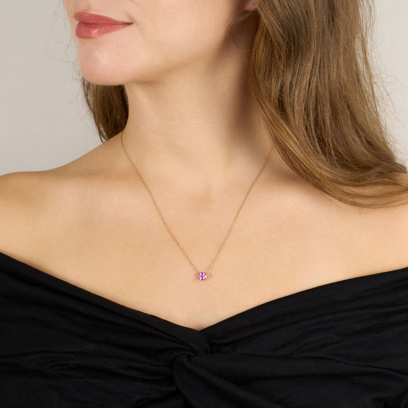 0.89ct Cushion Shape Pink Sapphire Pendant