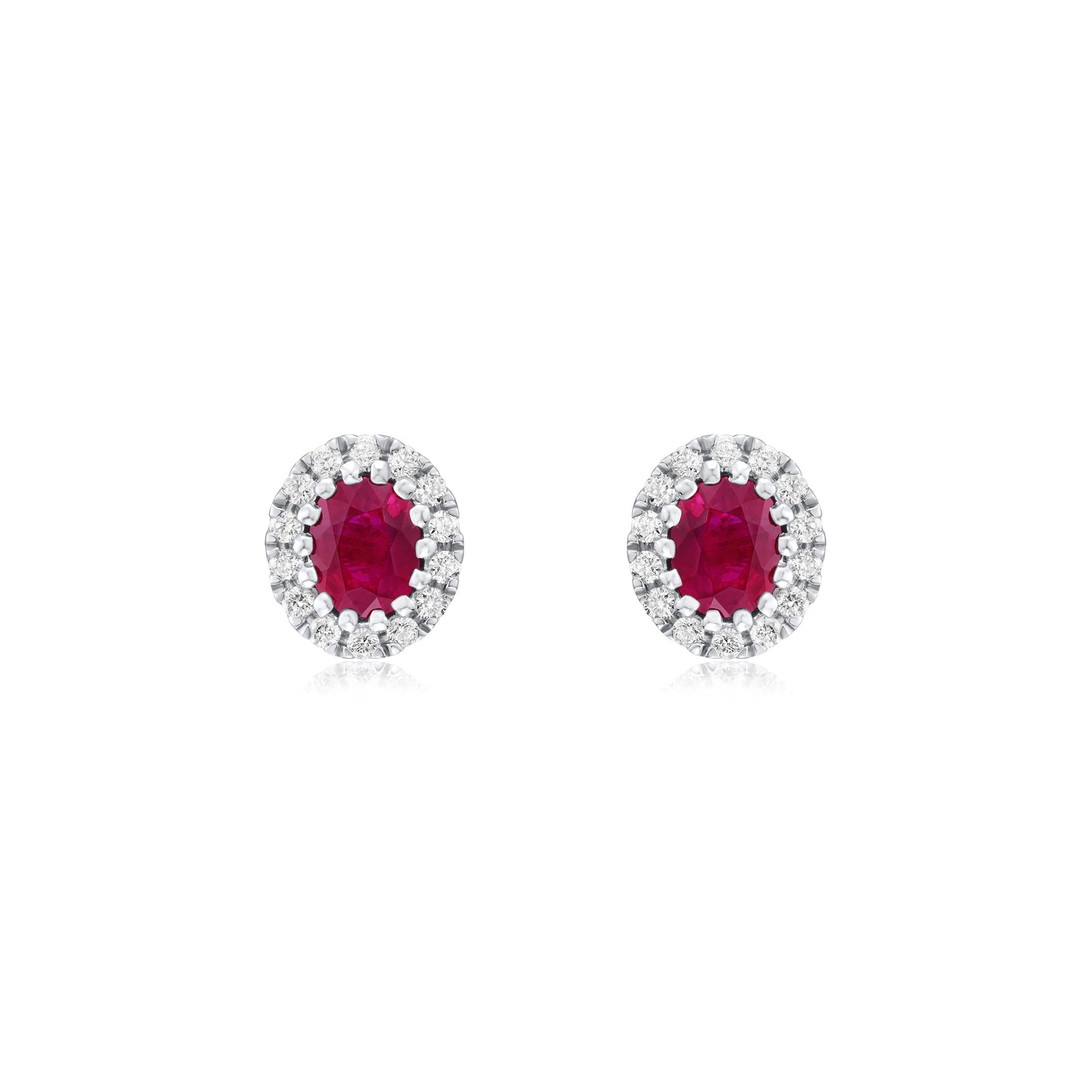 Ruby and Diamond Cluster Earrings