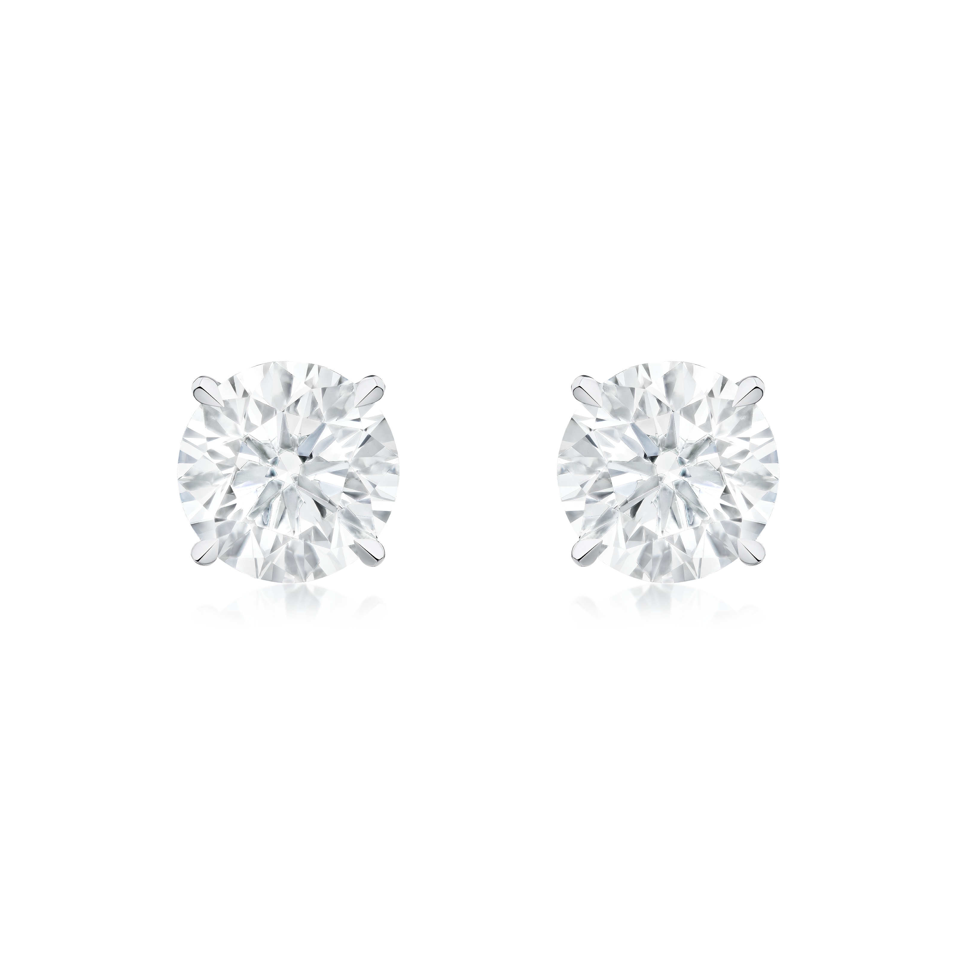 2.00cts Round Brilliant Cut Diamond Stud Earrings