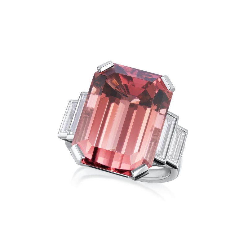 19.10cts Pink Tourmaline and Diamond Dress Ring